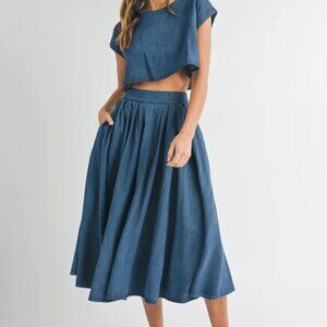 Mable Eda Crop Top and Midi Skirt Set
